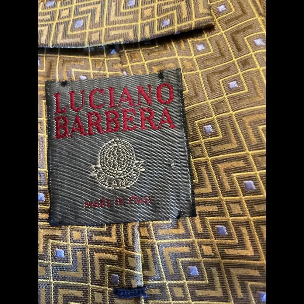 Luciano Barbera Vintage Tie - Geometric Pattern - Made in Italy
